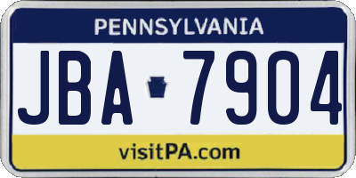 PA license plate JBA7904