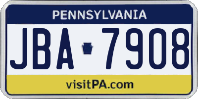 PA license plate JBA7908