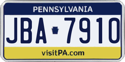 PA license plate JBA7910