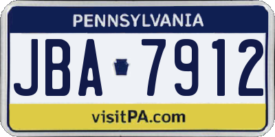 PA license plate JBA7912