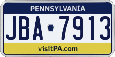 PA license plate JBA7913