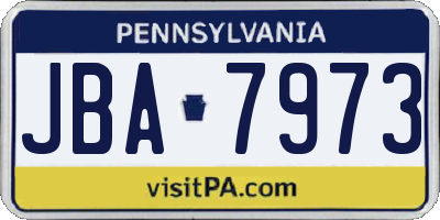 PA license plate JBA7973