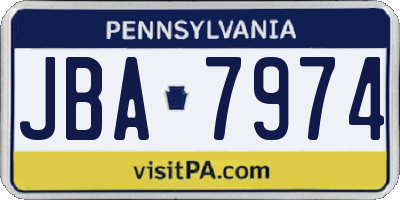 PA license plate JBA7974