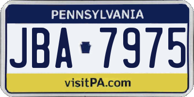 PA license plate JBA7975