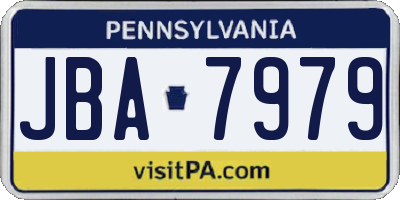 PA license plate JBA7979