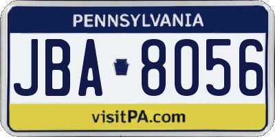 PA license plate JBA8056