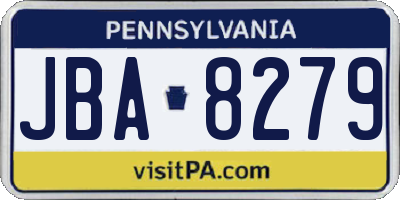 PA license plate JBA8279