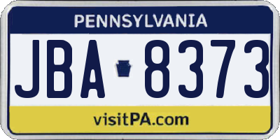 PA license plate JBA8373