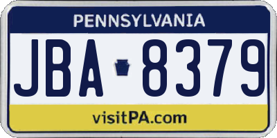 PA license plate JBA8379