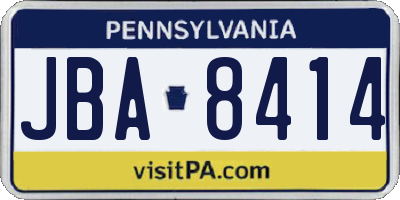 PA license plate JBA8414