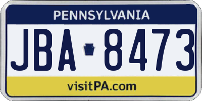 PA license plate JBA8473