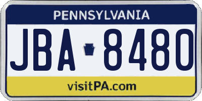 PA license plate JBA8480