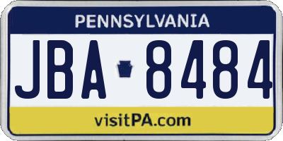 PA license plate JBA8484