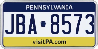 PA license plate JBA8573