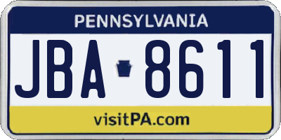 PA license plate JBA8611