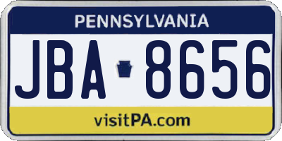 PA license plate JBA8656
