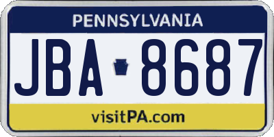 PA license plate JBA8687