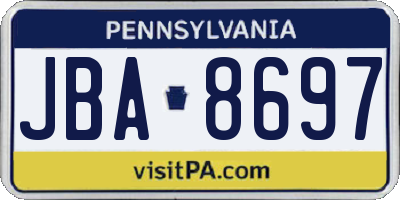 PA license plate JBA8697