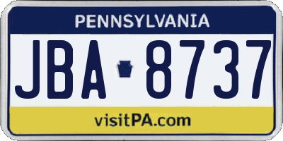 PA license plate JBA8737