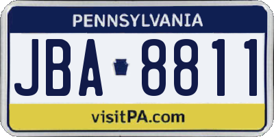 PA license plate JBA8811