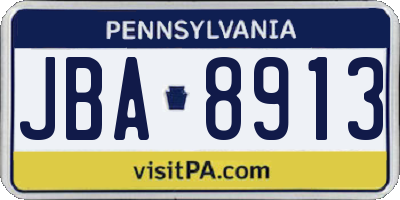 PA license plate JBA8913