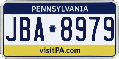 PA license plate JBA8979