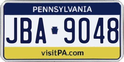 PA license plate JBA9048