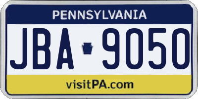 PA license plate JBA9050