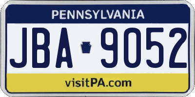 PA license plate JBA9052