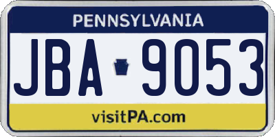 PA license plate JBA9053