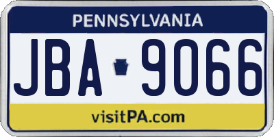 PA license plate JBA9066