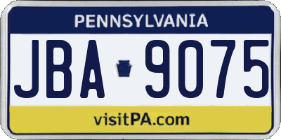 PA license plate JBA9075