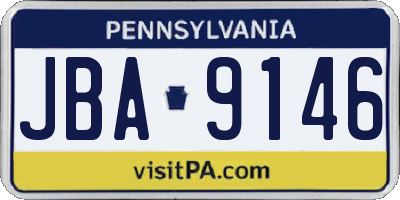 PA license plate JBA9146