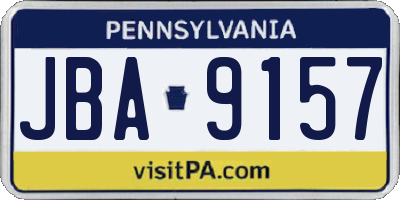 PA license plate JBA9157