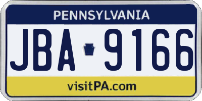 PA license plate JBA9166