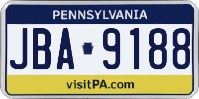 PA license plate JBA9188
