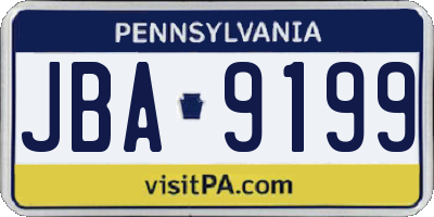 PA license plate JBA9199