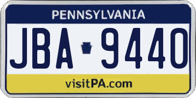 PA license plate JBA9440