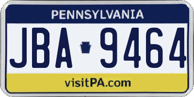 PA license plate JBA9464