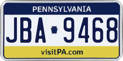 PA license plate JBA9468