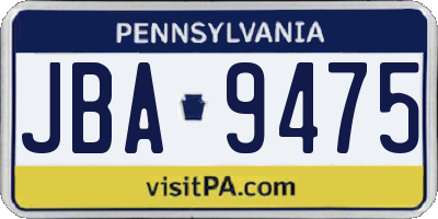 PA license plate JBA9475