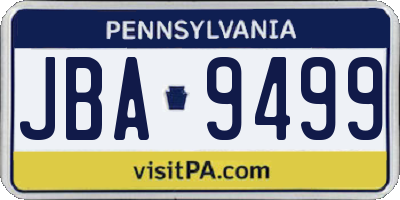PA license plate JBA9499
