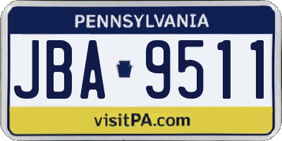 PA license plate JBA9511