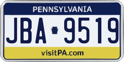 PA license plate JBA9519