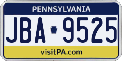 PA license plate JBA9525