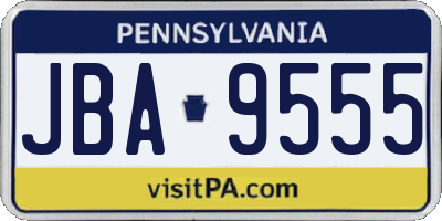PA license plate JBA9555