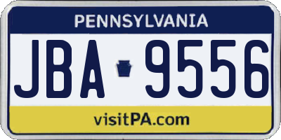 PA license plate JBA9556