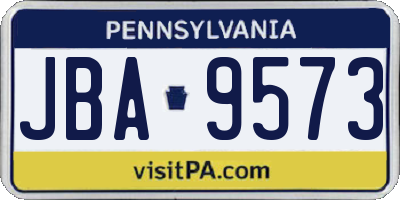 PA license plate JBA9573