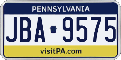 PA license plate JBA9575