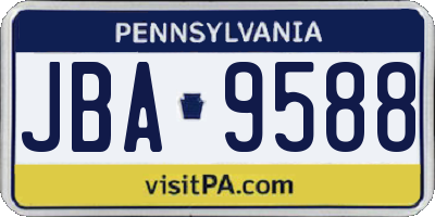 PA license plate JBA9588